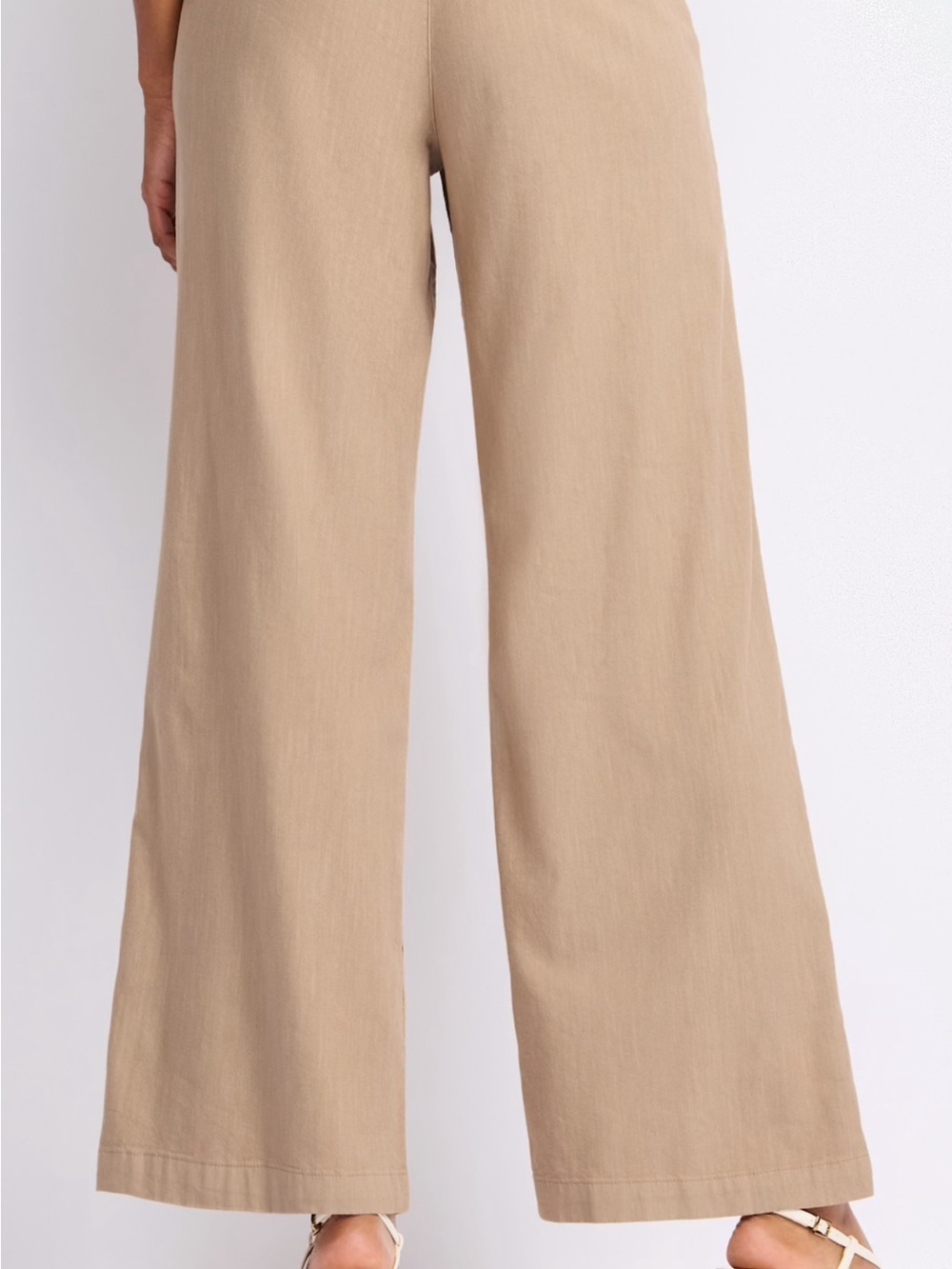 Kut from the Kloth Meg Linen Wide Leg Trouser Khaki - Picture 2 of 4